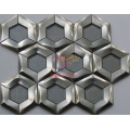 Hexagon Shape Crystal and Steel Mixed Mosaics (CFM1001)